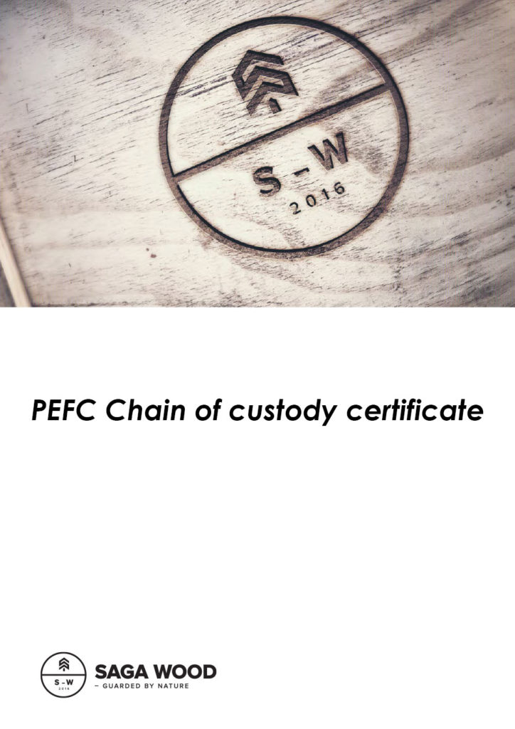 PEFC Chain of custody certificate